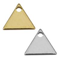 Brass Jewelry Pendants, Triangle, plated, more colors for choice, 8.50x7.50x0.80mm, Hole:Approx 1mm, 200PCs/Lot, Sold By Lot