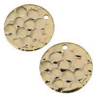 Brass Jewelry Pendants Flat Round real gold plated Approx 0.5mm Sold By Lot