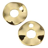 Латунные ювелирные кулоны, Латунь, Кольцевая форма, плакированный настоящим золотом, 9x1mm, отверстие:Приблизительно 1mm, 200ПК/Лот, продается Лот