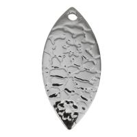 Brass Jewelry Pendants, Leaf, platinum plated, 9x19x1mm, Hole:Approx 1mm, 200PCs/Lot, Sold By Lot