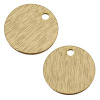 Brass Jewelry Pendants, Flat Round, real gold plated, 9x0.50mm, Hole:Approx 1mm, 100PCs/Lot, Sold By Lot