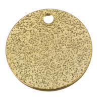 Brass Jewelry Pendants Flat Round real gold plated Approx 1mm Sold By Lot
