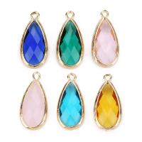 Glass Pendant, faceted, more colors for choice, 12x25mm, Hole:Approx 2mm, 5PCs/Bag, Sold By Bag