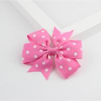 Alligator Hair Clip, Cloth, with Stainless Steel, Bowknot, for children, more colors for choice, 80x80mm, Sold By PC