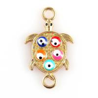 Tibetan Style Connector, plated, evil eye pattern & enamel & 1/1 loop, more colors for choice, lead & cadmium free, 16x26mm, Hole:Approx 2.5mm, 10PCs/Bag, Sold By Bag