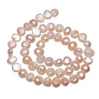 Barock odlad sötvattenspärla pärlor, Freshwater Pearl, Nuggets, naturlig, rosa, 7-8mm, Hål:Ca 0.8mm, Såld Per Ca 15.3 inch Strand