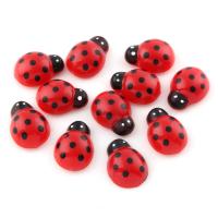 Fashion Resin Cabochons, Ladybug, black and red, 11x9mm, 100PCs/Bag, Sold By Bag