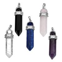 Brass Pendant with Gemstone pendulum silver color plated Approx Sold By PC