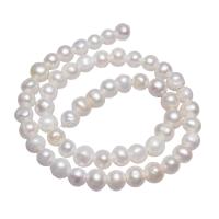 Cultured Potato Freshwater Pearl Beads, natural, white, 8-9mm, Hole:Approx 2mm, Sold Per 15 Inch Strand