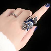 Tibetan Style Ring Set, with Crystal, Butterfly, antique silver color plated, different size for choice & for woman & with rhinestone, more colors for choice, nickel, lead & cadmium free, 2PCs/Lot, Sold By Lot