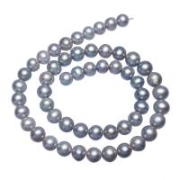 Kartoffel ferskvandskulturperle Beads, Ferskvandsperle, grå, 8-9mm, Hole:Ca. 0.8mm, Solgt Per 15.7 inch Strand