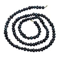 Perles nacres baroques de culture d'eau douce , perle d'eau douce cultivée, pepite, noire, 2.8-3.2mm, Trou:Environ 0.8mm, Vendu par 15.5 pouce brin