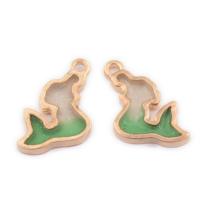 Zinc Alloy Enamel Pendants Mermaid gold color plated lead & cadmium free Approx 1mm Sold By Bag
