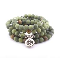 Southern Jade Wrap Bracelet, with Tibetan Style, antique silver color plated, Unisex & frosted, Sold Per Approx 21 Inch Strand