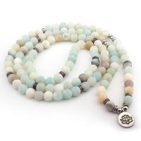 ​Amazonite​ Wrap Bracelet, with Tibetan Style, antique silver color plated, Unisex & different designs for choice & frosted, Sold Per Approx 21 Inch Strand