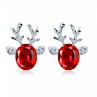 Zinc Alloy Stud Earring with Crystal plated for woman & with rhinestone Sold By Pair