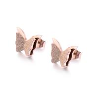 Titanium Steel Stud Earring, Butterfly, for woman, more colors for choice, 12x10mm, 3Pairs/Lot, Sold By Lot
