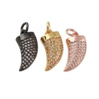 Cubic Zirconia Micro Pave Brass Pendant, plated, micro pave cubic zirconia, more colors for choice, nickel, lead & cadmium free, 9x18x3mm, Hole:Approx 3mm, Sold By PC