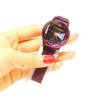 Damen Armbanduhr, Edelstahl, mit Glas, flache Runde, plattiert, Sternendesign & für Frau & wasserdicht, keine, 36x10mm, Länge:ca. 8.6 ZollInch, verkauft von PC