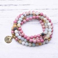Rhodochrosite Wrap Bracelet with Zinc Alloy plated Unisex Sold Per Approx 21 Inch Strand