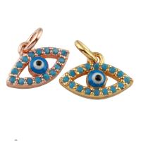 Brass Pendant Evil Eye plated micro pave cubic zirconia nickel lead & cadmium free Approx 2.5mm Sold By PC