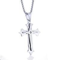 Titanium Steel Pendants, Cross, plated, with rhinestone, more colors for choice, 38.50x53.50mm, Hole:Approx 3-4mm, Sold By PC