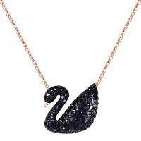 Titanium Steel Necklace Swan plated oval chain & for woman & with rhinestone Sold Per Approx 15.7 Inch Strand