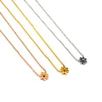 Titanstahl Halskette, Chrysamthemum, plattiert, Oval-Kette & für Frau, keine, 16x14mm, verkauft per ca. 15 ZollInch Strang