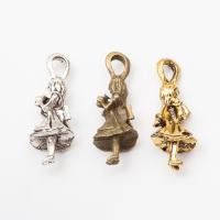 Character Tibetan Style Pendants, Girl, plated, more colors for choice, 32x11x7mm, Hole:Approx 2-3mm, 20PCs/Lot, Sold By Lot