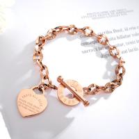 Stainless Steel Jewelry Bracelet, Heart, plated, for woman, more colors for choice, 18mm,16mm, Sold Per Approx 7 Inch Strand