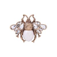 Tibetan Style Brooches, Insect, antique gold color plated, different styles for choice & for woman & with rhinestone, lead & cadmium free, 40x50mm, Sold By PC