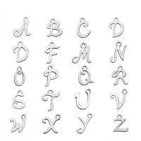 Stainless Steel Pendant Alphabet Letter polished Fine Polishing original color Approx 1.1mm Sold By Bag
