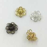 Messing Perlenkappe, Blume, plattiert, drei Schichten, keine, frei von Blei & Kadmium, 12mm, 100PCs/Tasche, verkauft von Tasche