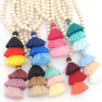 Wood Sweater Necklace, with Nylon, for woman, more colors for choice, 45x70mm, Sold Per Approx 35.4 Inch Strand