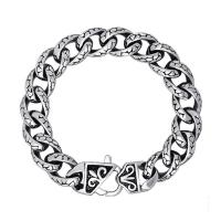 Titanium Steel Bracelet, different length for choice & twist oval chain & for man & blacken, Sold By Strand