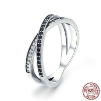 Thailand Sterling Zilver vinger Ring, Thailand Sterling Silver, verschillende grootte voor keus & micro pave zirconia & voor vrouw, 6mm, Verkocht door PC