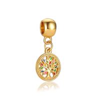 European Style Zinc Alloy Dangle Beads Tree gold color plated without troll & enamel lead & cadmium free 10-30mm Approx 4-4.5mm Sold By Bag