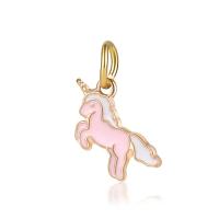 European Style Zinc Alloy Dangle Beads Unicorn gold color plated without troll & enamel lead & cadmium free 10-30mm Approx 4-4.5mm Sold By Bag