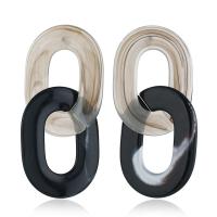 Acryl oorbellen, Geometrisch Patroon, gepolijst, voor vrouw, meer kleuren voor de keuze, 85x40mm, Verkocht door pair