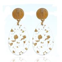 Acrylic Jewelry Earring Teardrop polished for woman brown Sold By Pair