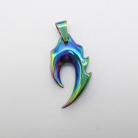 Stainless Steel Pendants, colorful plated, 23x44mm, Hole:Approx 2-4mm, Sold By PC