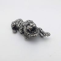 Stainless Steel Animal Pendants Tiger plated blacken Approx 2-4mm Sold By PC