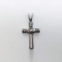Нержавеющая сталь крест подвески, нержавеющая сталь, Kресты, чернеют, 16x33mm, отверстие:Приблизительно 2-4mm, продается PC