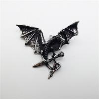 Нержавеющая сталь животных Подвески, нержавеющая сталь, Дракон, чернеют, 48x40mm, отверстие:Приблизительно 2-4mm, продается PC