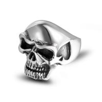 Titanium Steel Finger Ring Skull Unisex & blacken Sold By PC