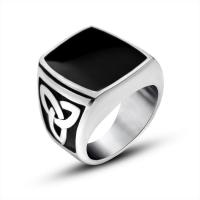 Titanium Čelik Finger Ring, bez spolne razlike & različite veličine za izbor & pocrniti, Prodano By PC