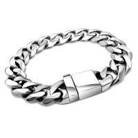 Acier titane bracelet, chaîne de torsion ovale & pour homme & noircir, Vendu par Environ 8.5 pouce brin