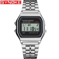 Synoke® Men Smykker Watch, Zinc Alloy, med Resin, sølvfarvet forgyldt, Livsbestandig & for mennesket & luminated, 35.37x8.89mm, Længde Ca. 8.6 inch, Solgt af PC