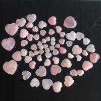 quartz rose cabochon, coeur, poli, normes différentes pour le choix, 50PC/lot, Vendu par lot