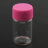 Smykker Perler Container, Glas, Tube, gennemsigtig, lyserød, 22x50mm, 20pc'er/Bag, Solgt af Bag